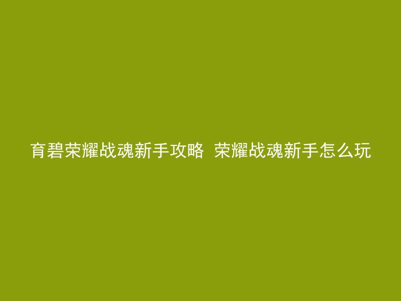 育碧荣耀战魂新手攻略 荣耀战魂新手怎么玩