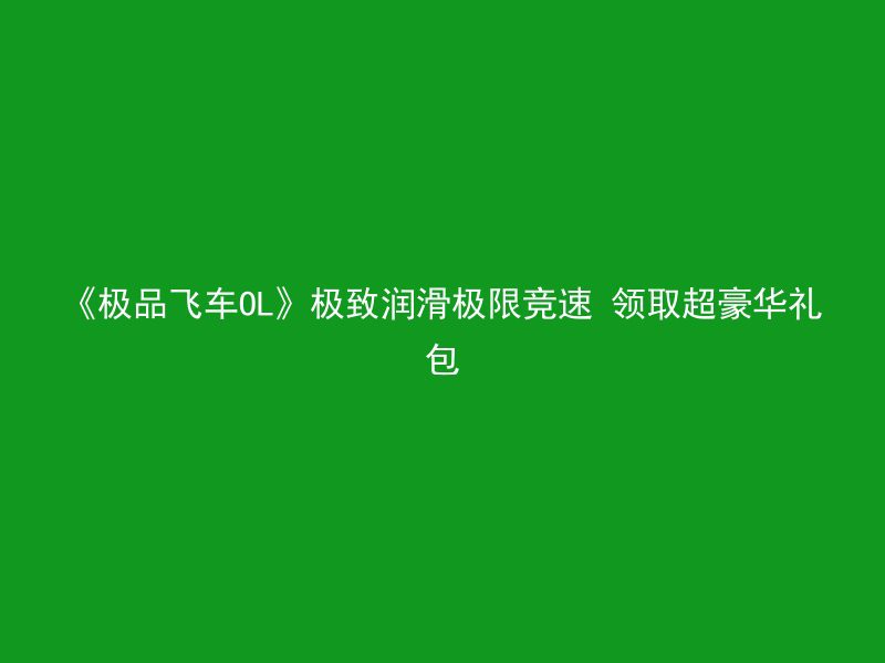 《极品飞车OL》极致润滑极限竞速 领取超豪华礼包