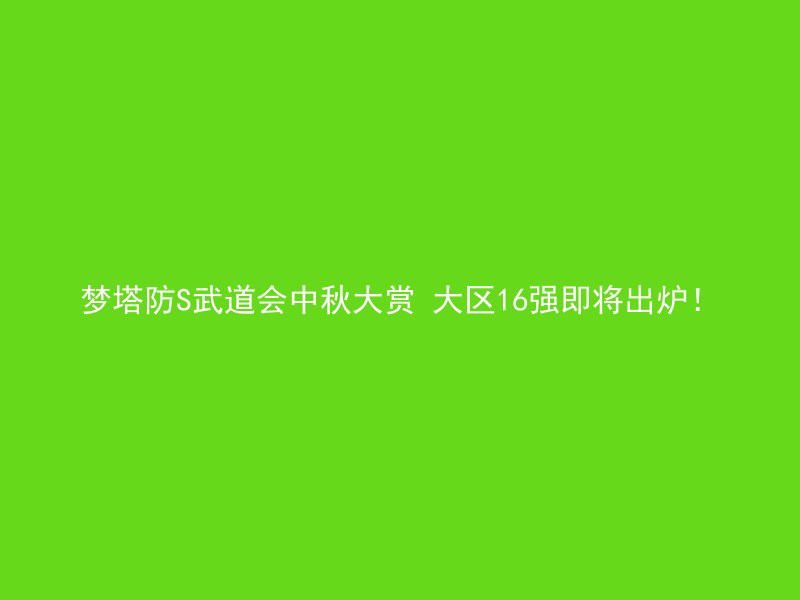 梦塔防S武道会中秋大赏 大区16强即将出炉！