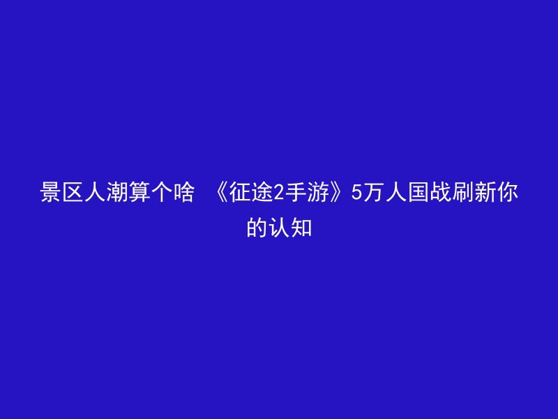 景区人潮算个啥 《征途2手游》5万人国战刷新你的认知