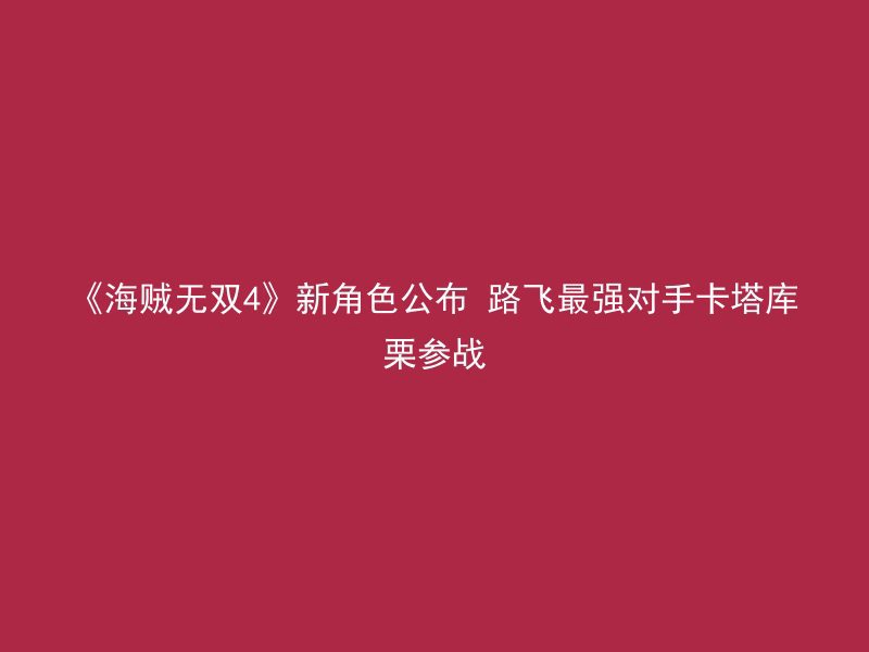 《海贼无双4》新角色公布 路飞最强对手卡塔库栗参战