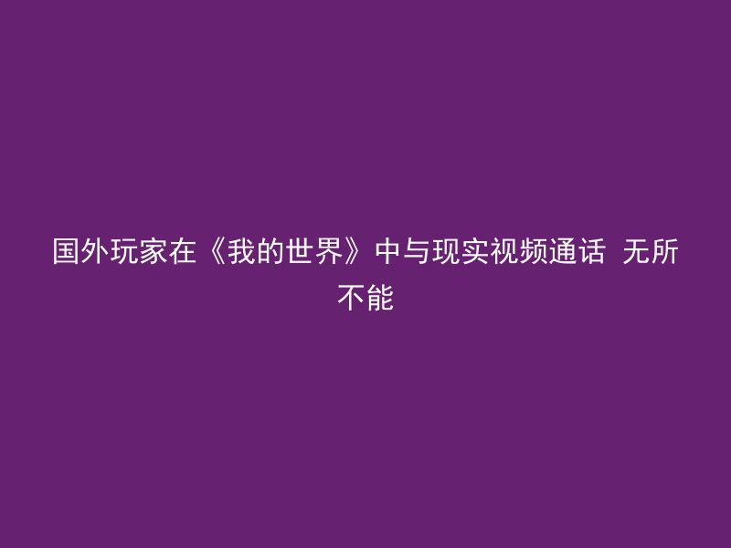 国外玩家在《我的世界》中与现实视频通话 无所不能