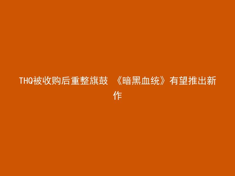 THQ被收购后重整旗鼓 《暗黑血统》有望推出新作