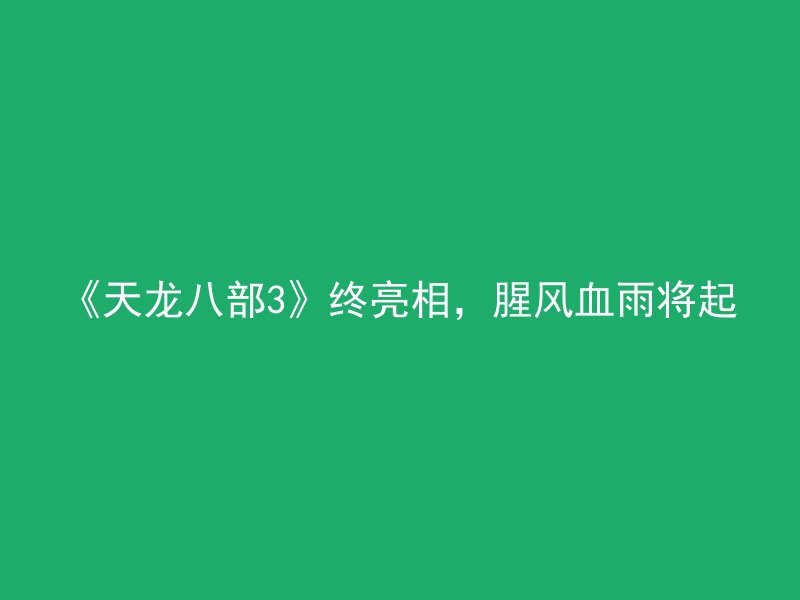 《天龙八部3》终亮相，腥风血雨将起