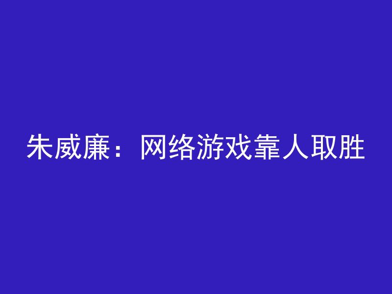 朱威廉：网络游戏靠人取胜