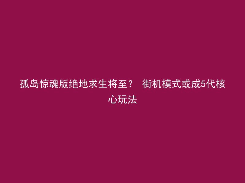 孤岛惊魂版绝地求生将至？ 街机模式或成5代核心玩法