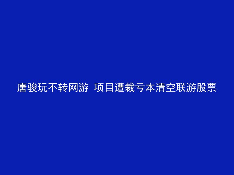 唐骏玩不转网游 项目遭裁亏本清空联游股票