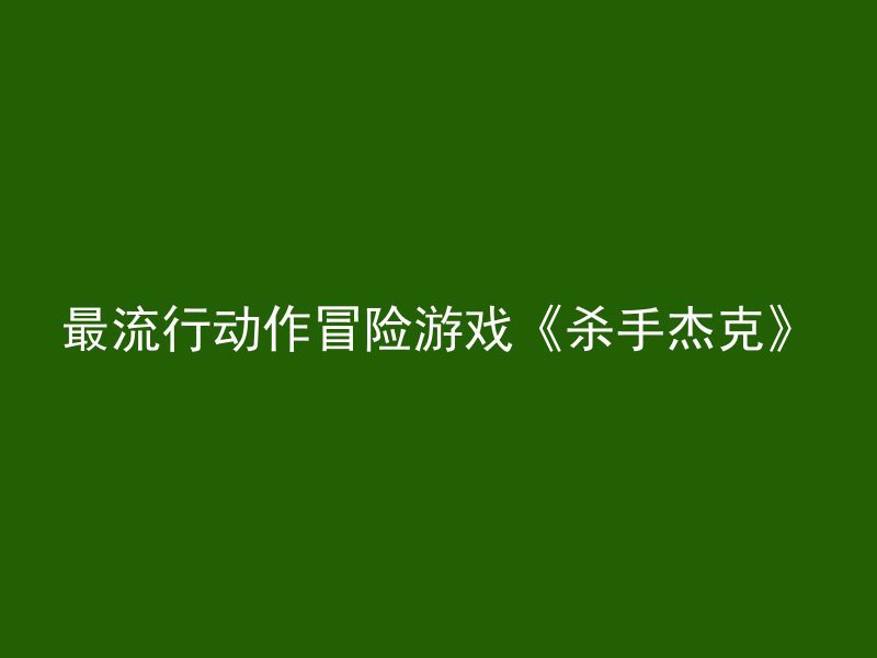 最流行动作冒险游戏《杀手杰克》