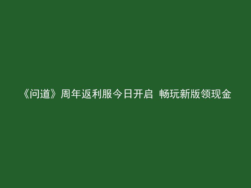 《问道》周年返利服今日开启 畅玩新版领现金