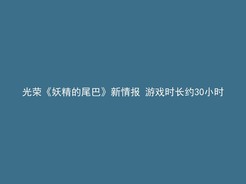 光荣《妖精的尾巴》新情报 游戏时长约30小时