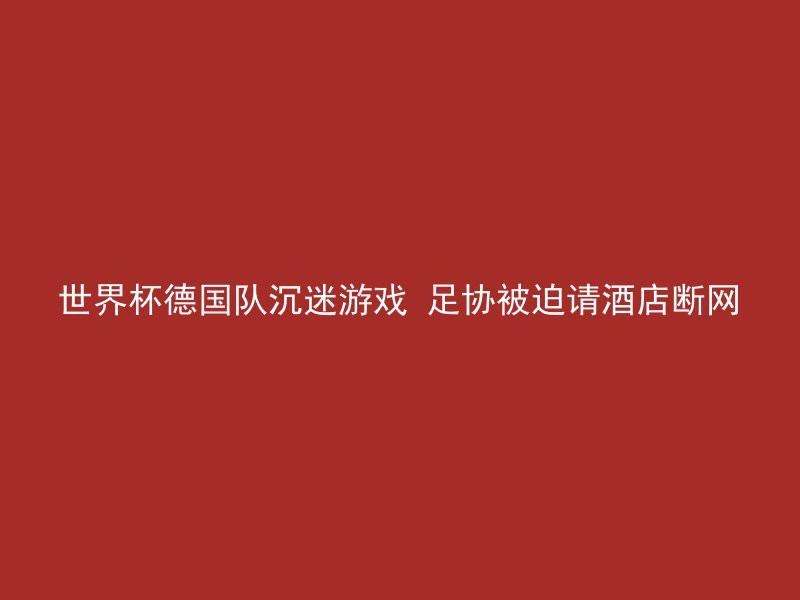 世界杯德国队沉迷游戏 足协被迫请酒店断网