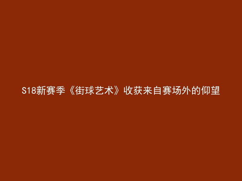 S18新赛季《街球艺术》收获来自赛场外的仰望