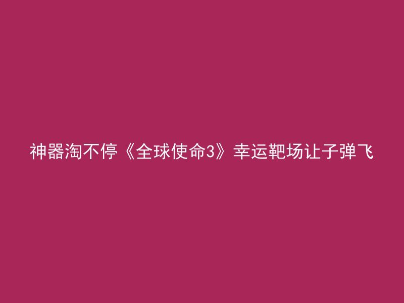 神器淘不停《全球使命3》幸运靶场让子弹飞