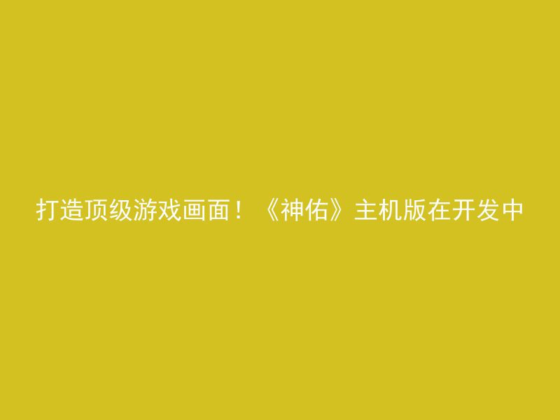 打造顶级游戏画面！《神佑》主机版在开发中