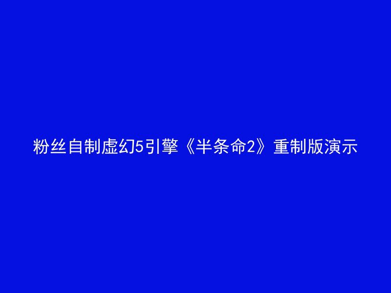 粉丝自制虚幻5引擎《半条命2》重制版演示