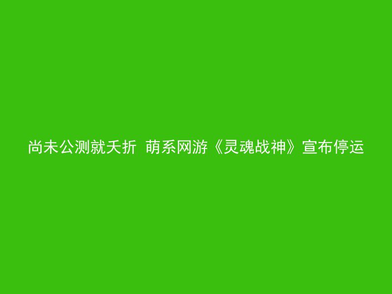 尚未公测就夭折 萌系网游《灵魂战神》宣布停运