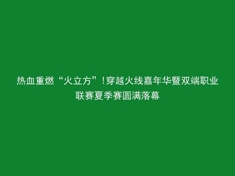 热血重燃“火立方”!穿越火线嘉年华暨双端职业联赛夏季赛圆满落幕