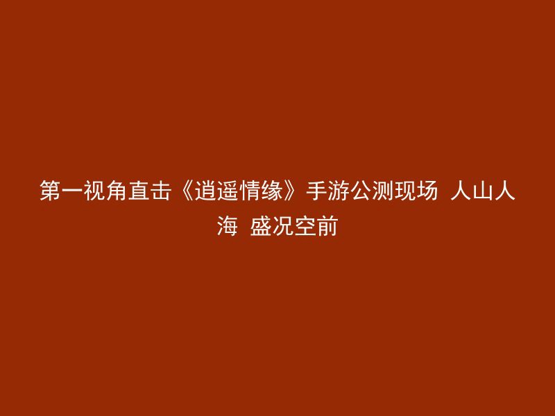 第一视角直击《逍遥情缘》手游公测现场 人山人海 盛况空前