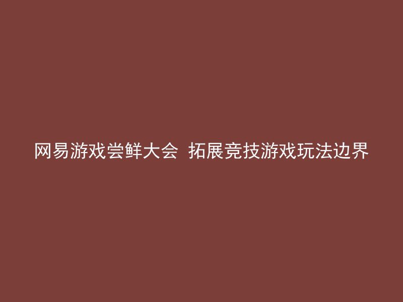 网易游戏尝鲜大会 拓展竞技游戏玩法边界