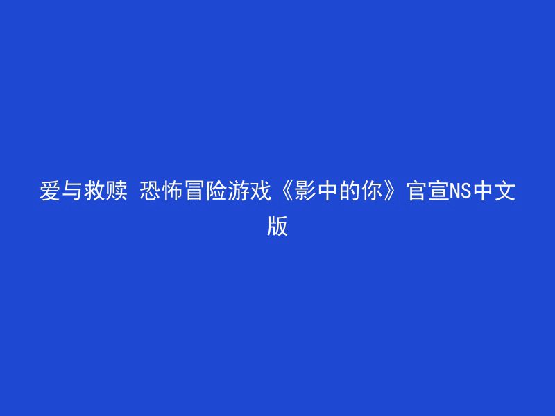 爱与救赎 恐怖冒险游戏《影中的你》官宣NS中文版