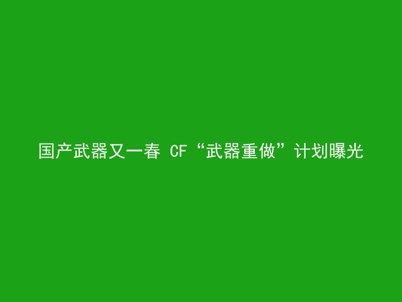 国产武器又一春 CF“武器重做”计划曝光