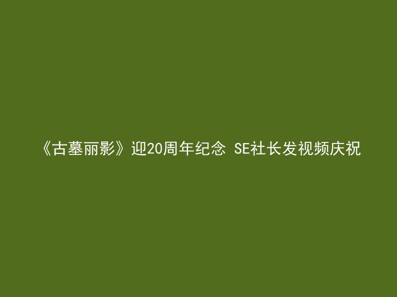 《古墓丽影》迎20周年纪念 SE社长发视频庆祝