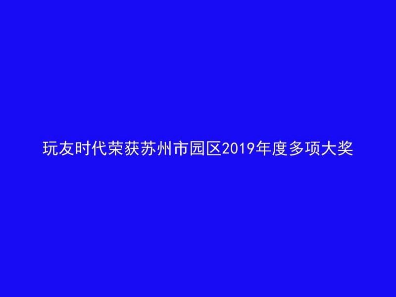 玩友时代荣获苏州市园区2019年度多项大奖