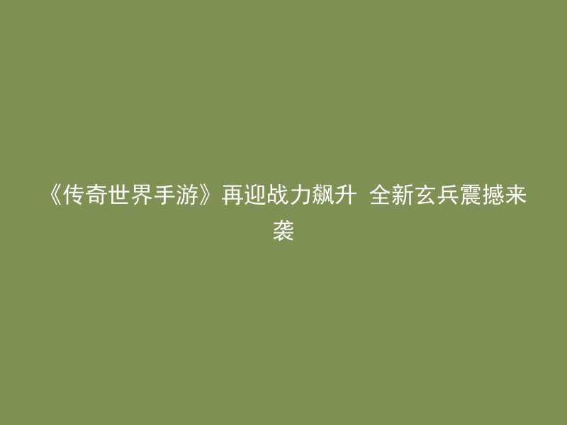 《传奇世界手游》再迎战力飙升 全新玄兵震撼来袭