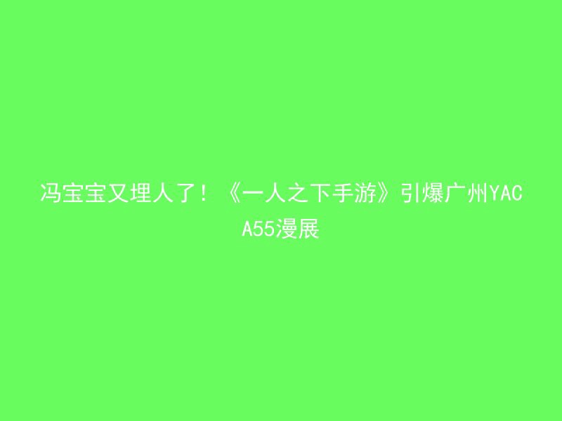 冯宝宝又埋人了！《一人之下手游》引爆广州YACA55漫展