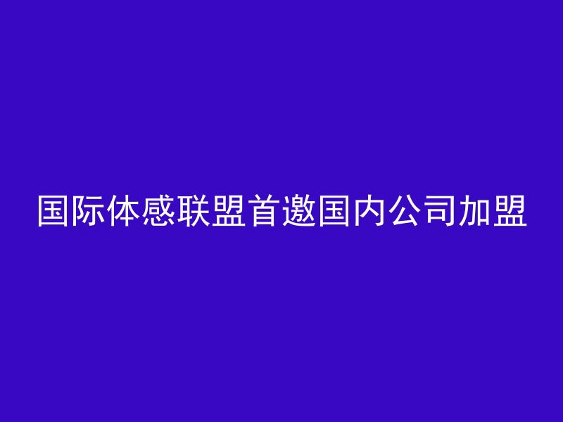 国际体感联盟首邀国内公司加盟