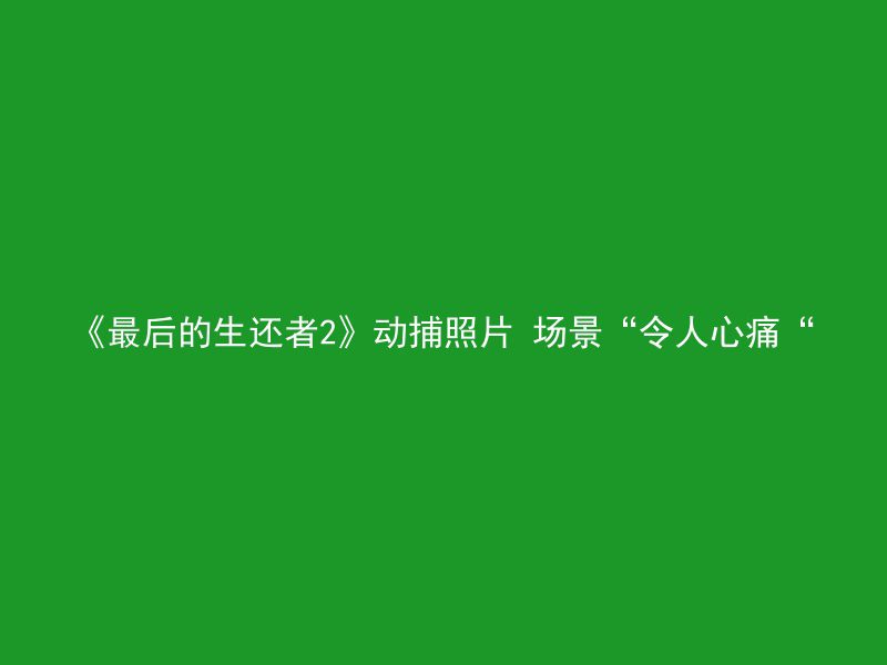 《最后的生还者2》动捕照片 场景“令人心痛“