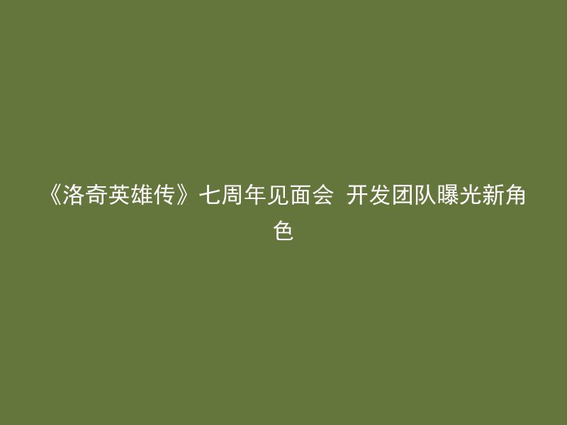 《洛奇英雄传》七周年见面会 开发团队曝光新角色