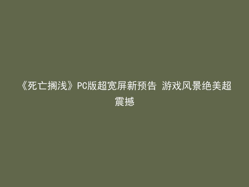 《死亡搁浅》PC版超宽屏新预告 游戏风景绝美超震撼