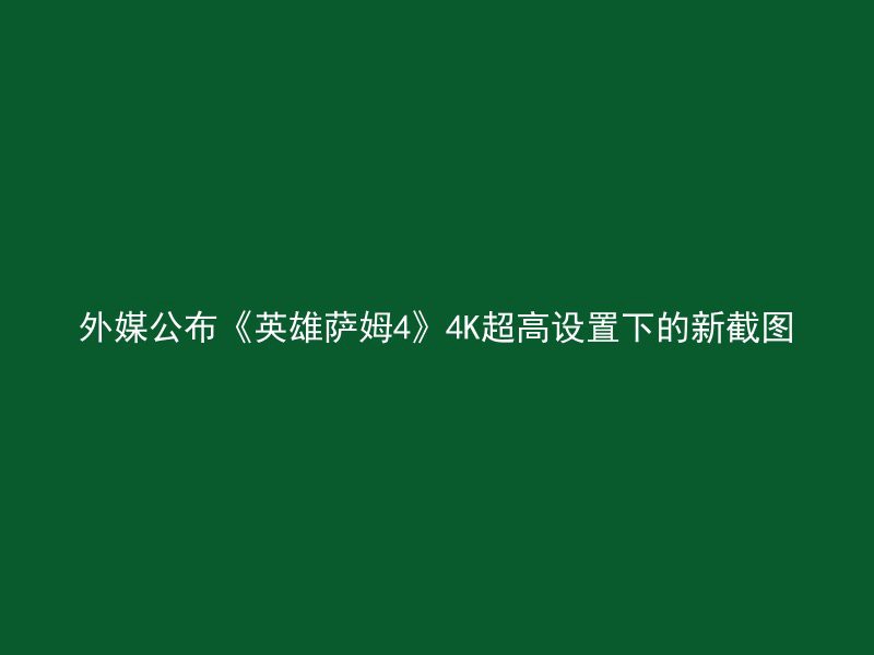 外媒公布《英雄萨姆4》4K超高设置下的新截图