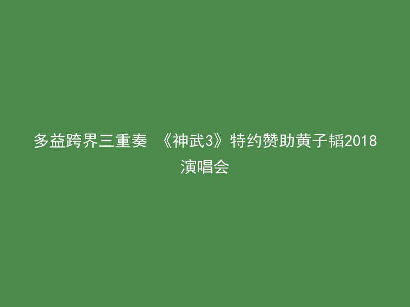 多益跨界三重奏 《神武3》特约赞助黄子韬2018演唱会