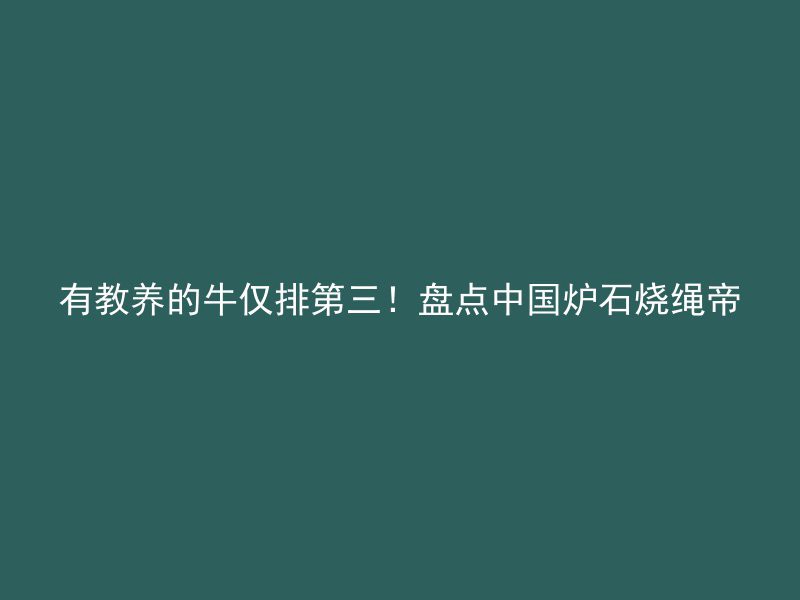 有教养的牛仅排第三！盘点中国炉石烧绳帝