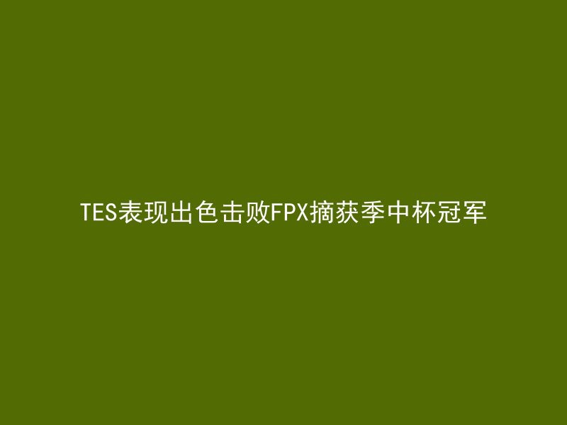 TES表现出色击败FPX摘获季中杯冠军