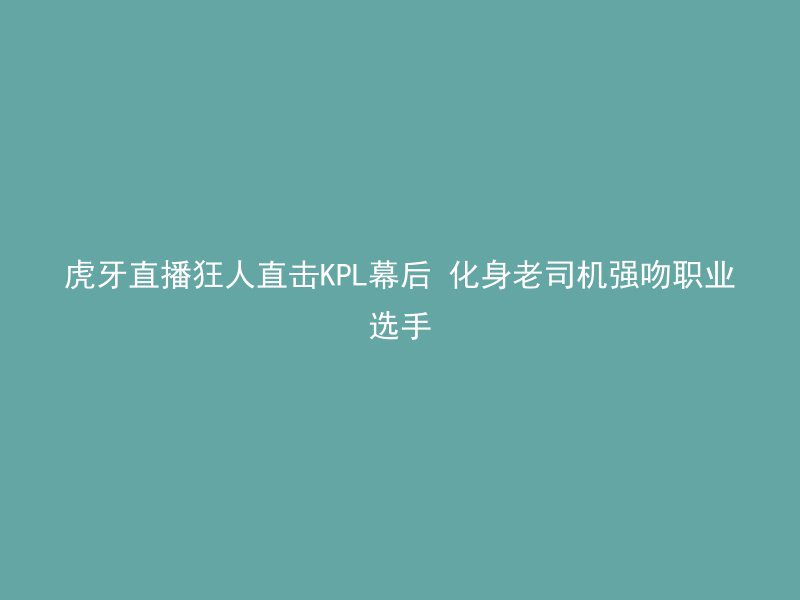 虎牙直播狂人直击KPL幕后 化身老司机强吻职业选手