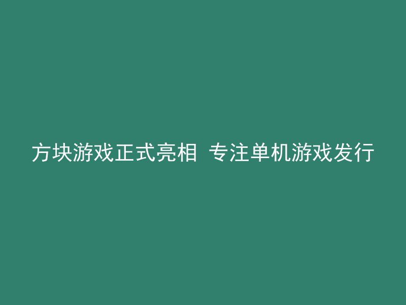 方块游戏正式亮相 专注单机游戏发行