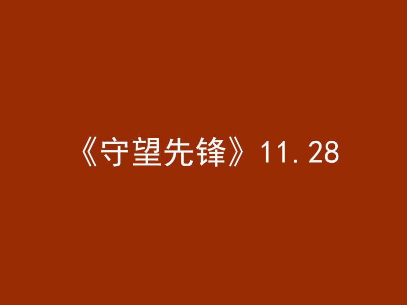 《守望先锋》11.28