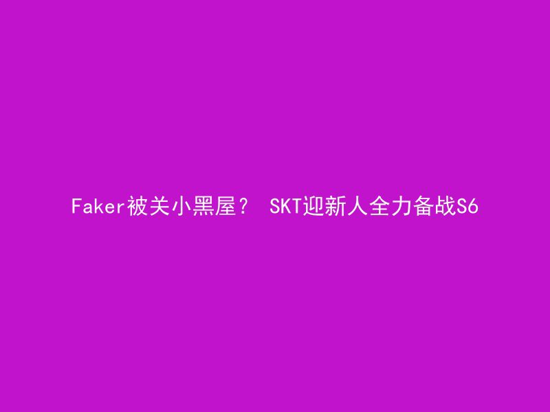 Faker被关小黑屋？ SKT迎新人全力备战S6