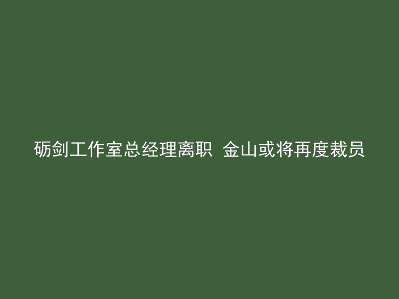 砺剑工作室总经理离职 金山或将再度裁员