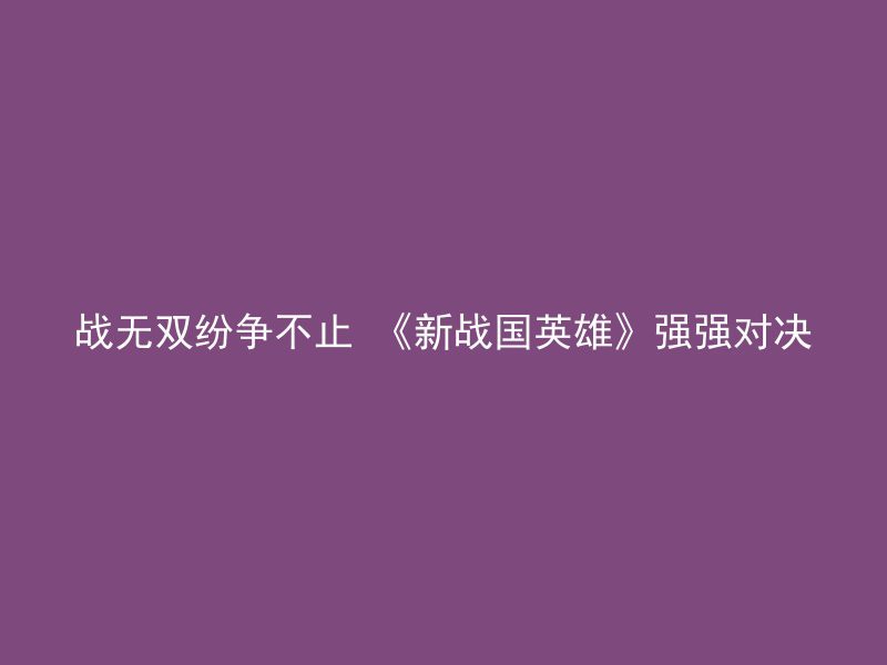 战无双纷争不止 《新战国英雄》强强对决