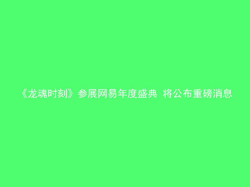 《龙魂时刻》参展网易年度盛典 将公布重磅消息