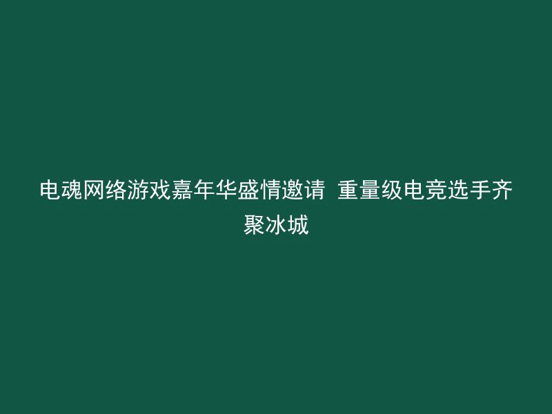 电魂网络游戏嘉年华盛情邀请 重量级电竞选手齐聚冰城