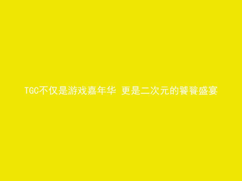 TGC不仅是游戏嘉年华 更是二次元的饕餮盛宴