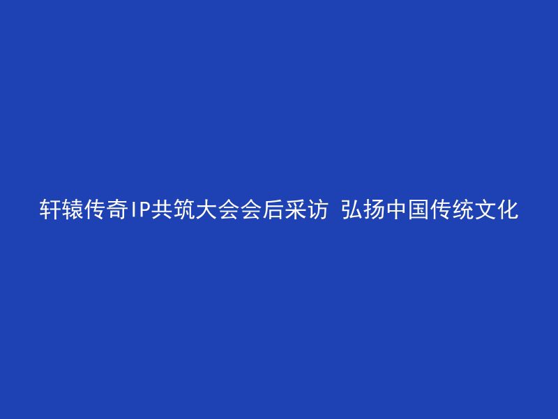 轩辕传奇IP共筑大会会后采访 弘扬中国传统文化