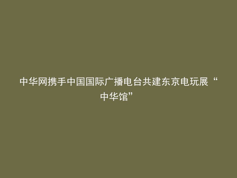 中华网携手中国国际广播电台共建东京电玩展“中华馆”