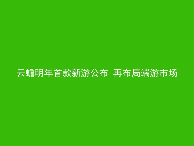 云蟾明年首款新游公布 再布局端游市场