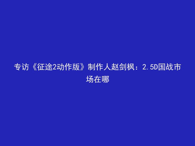 专访《征途2动作版》制作人赵剑枫：2.5D国战市场在哪